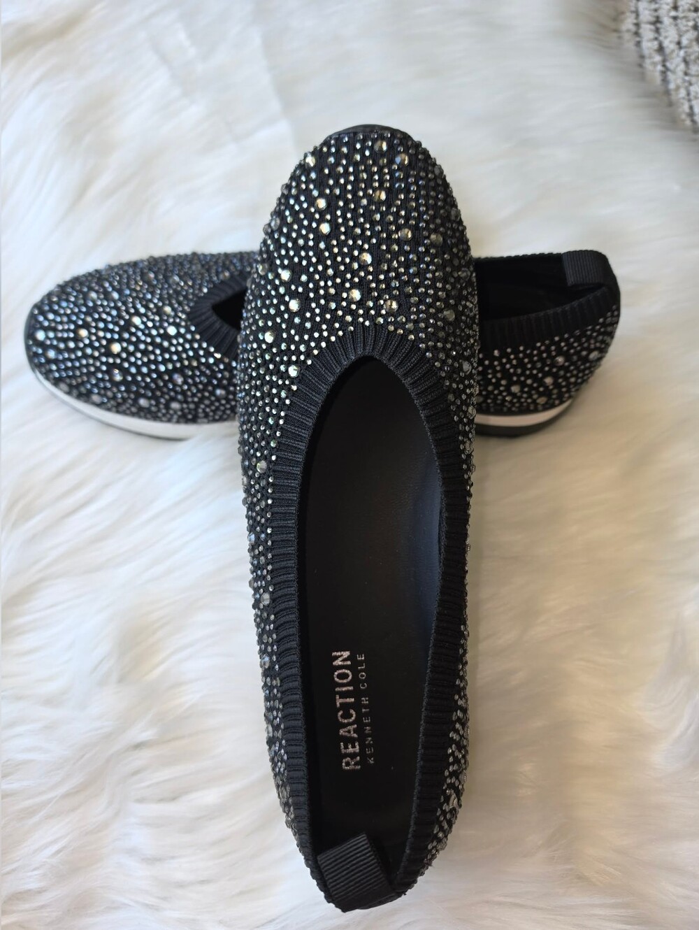 Kenneth Cole Reaction Women's Evaline Slip on Shoes (Black Knit) - Size 7.5 M
